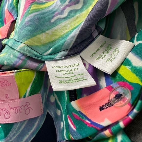 Lilly Pulitzer Posy Don’t Leave Me Hanging Wide Leg Pants Size 2 - Picture 5 of 9